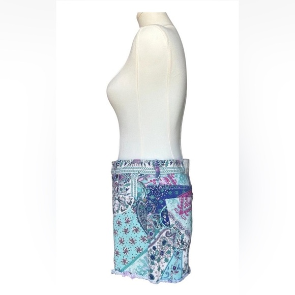 Gaëlle Paris Boho Paisley Patchwork Shorts Women’s Fringe Hem Festival Vibe - Picture 6 of 12